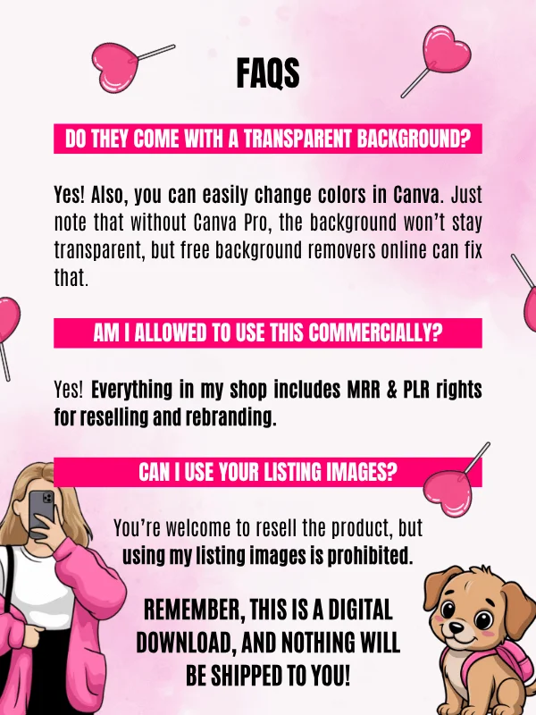 MRR/PLR Pink Valentine's Day Clipart product image (10)