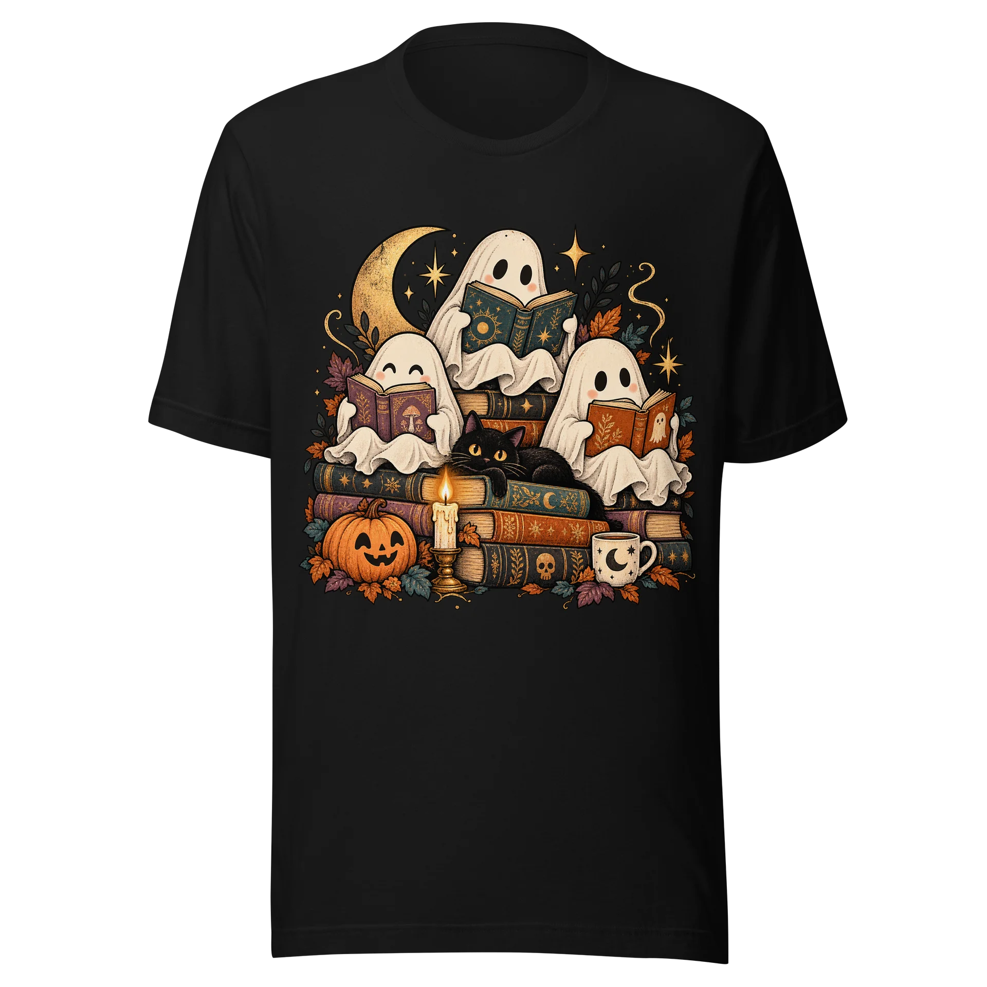 Cozy Ghost Book Club Halloween Tee product image (1)
