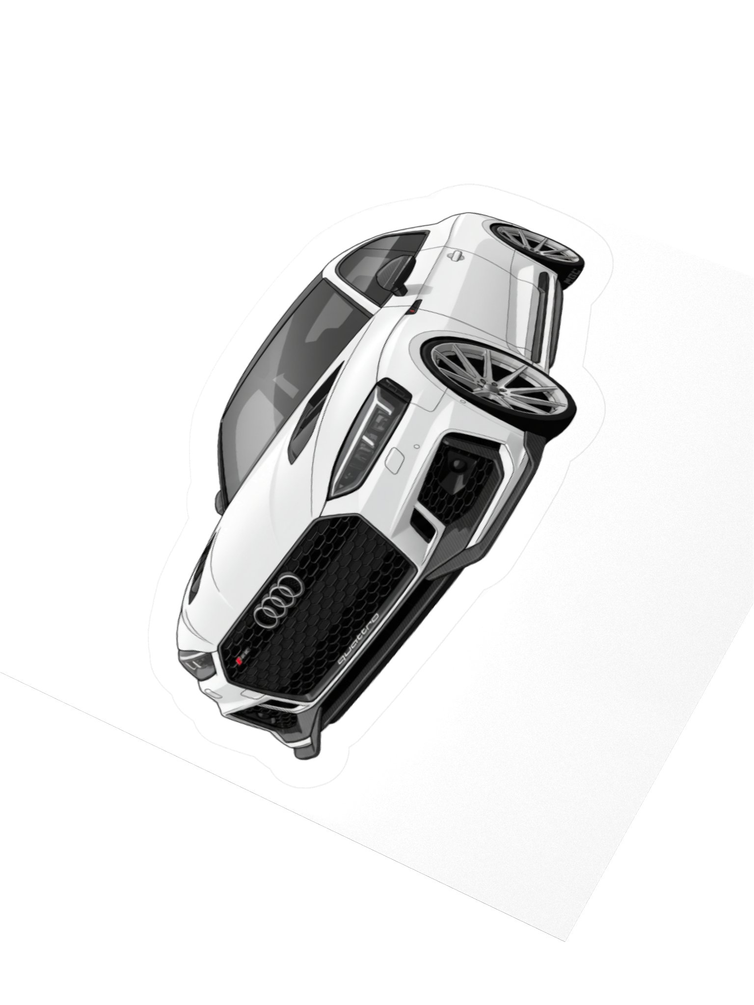 White Audi RS5 Sticker (Retro, Sketch, Silhouette) product image (9)