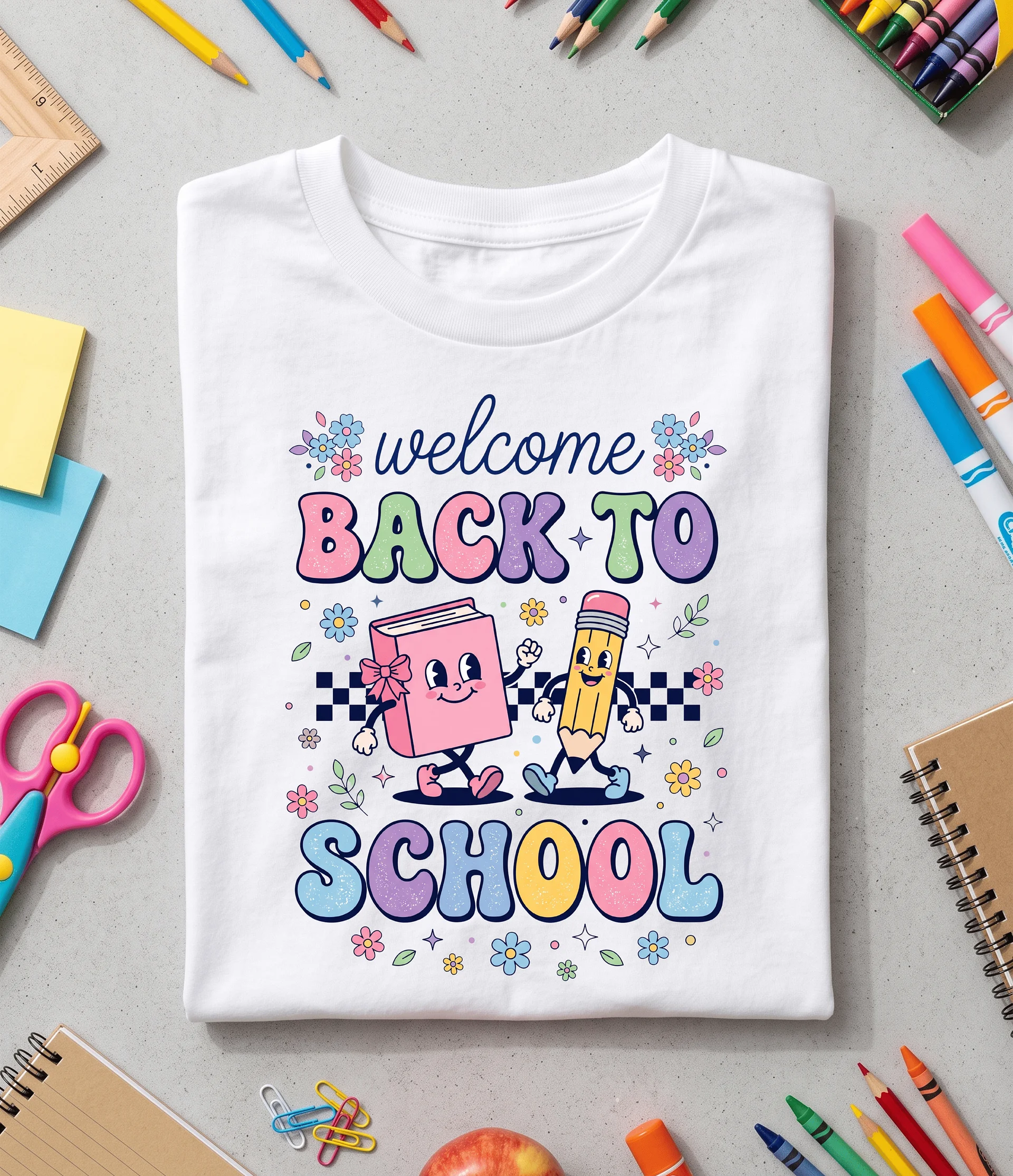 Welcome Back to School Shirt – Retro Pastel Tee product image (1)