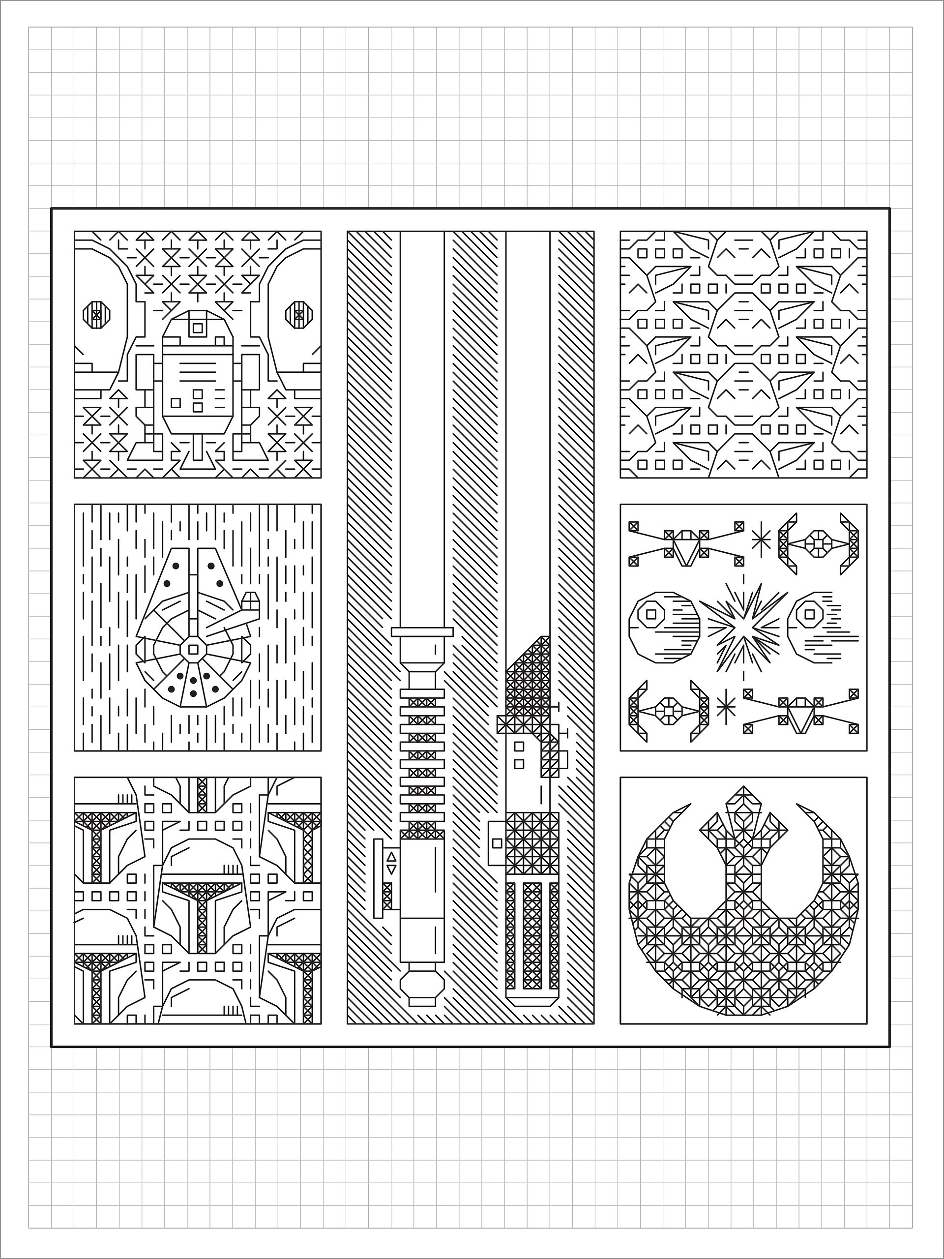 Stellar Altercations • Blackwork Cross Stitch Pattern • PDF Digital Download product image (1)