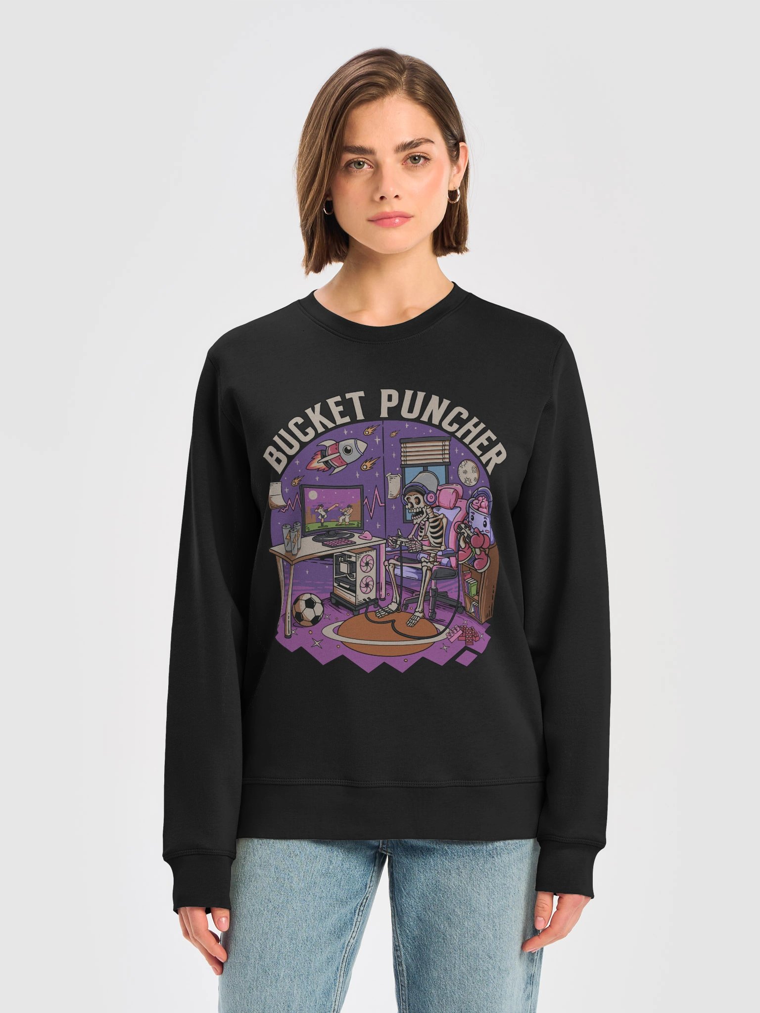 The Bucket Puncher Vintage Unisex Organic Sweatshirt product image (5)
