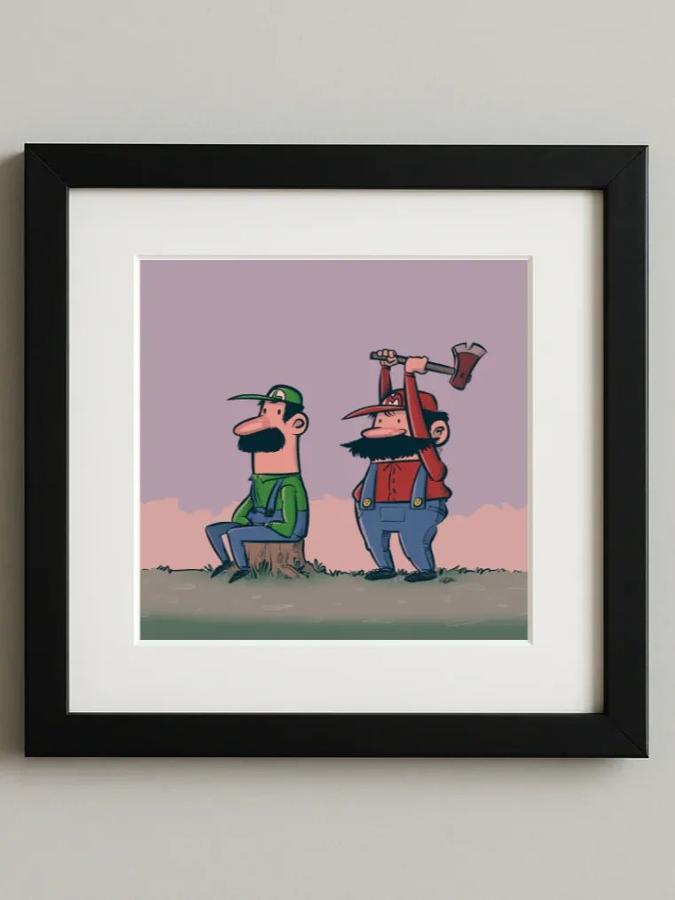 8x8 inch 'Trouble with The Brothers', by Scott Johnson, high quality color print! product image (1)