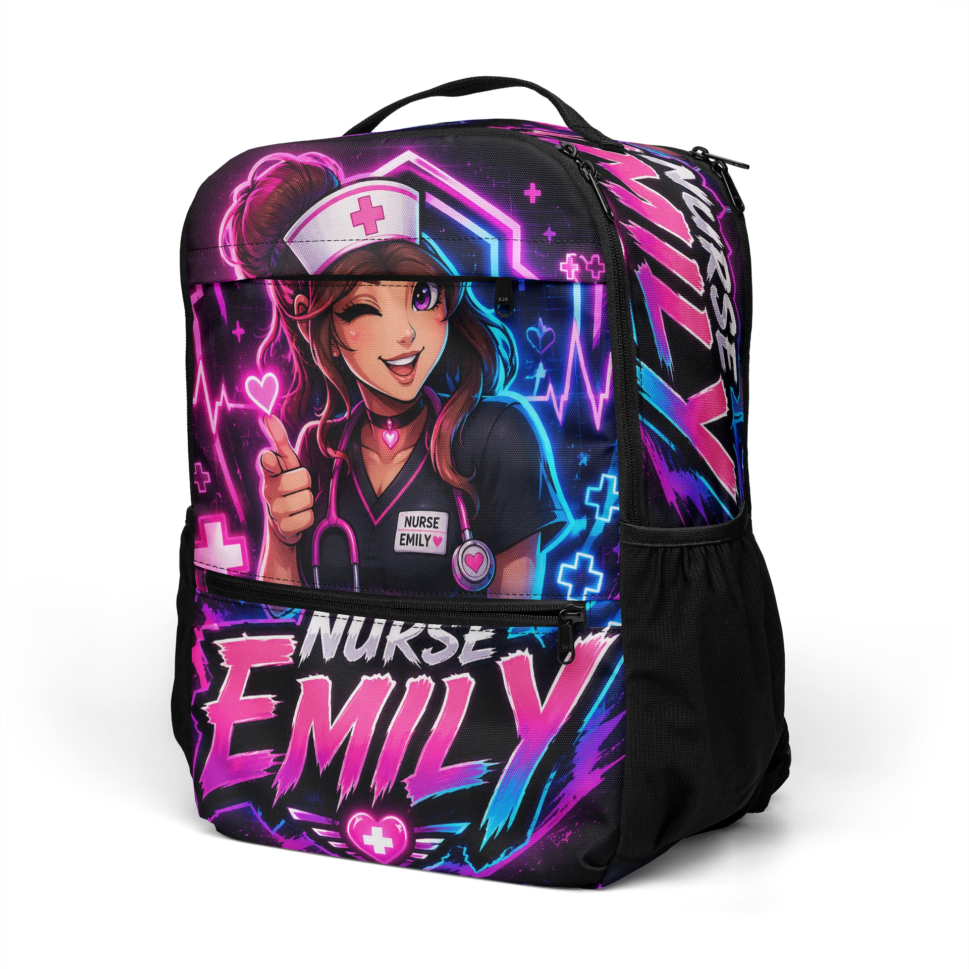 Nurse Emily Neon Cartoon Laptop Backpack product image (5)