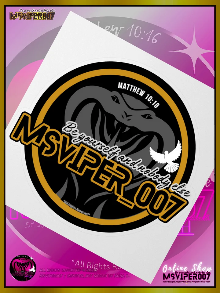 Sticker - "MsViper_007™ Brand Classic" [yllw-gld/blk emblem] Support&Sport Kiss cut Stickers By Anna H. product image (2)