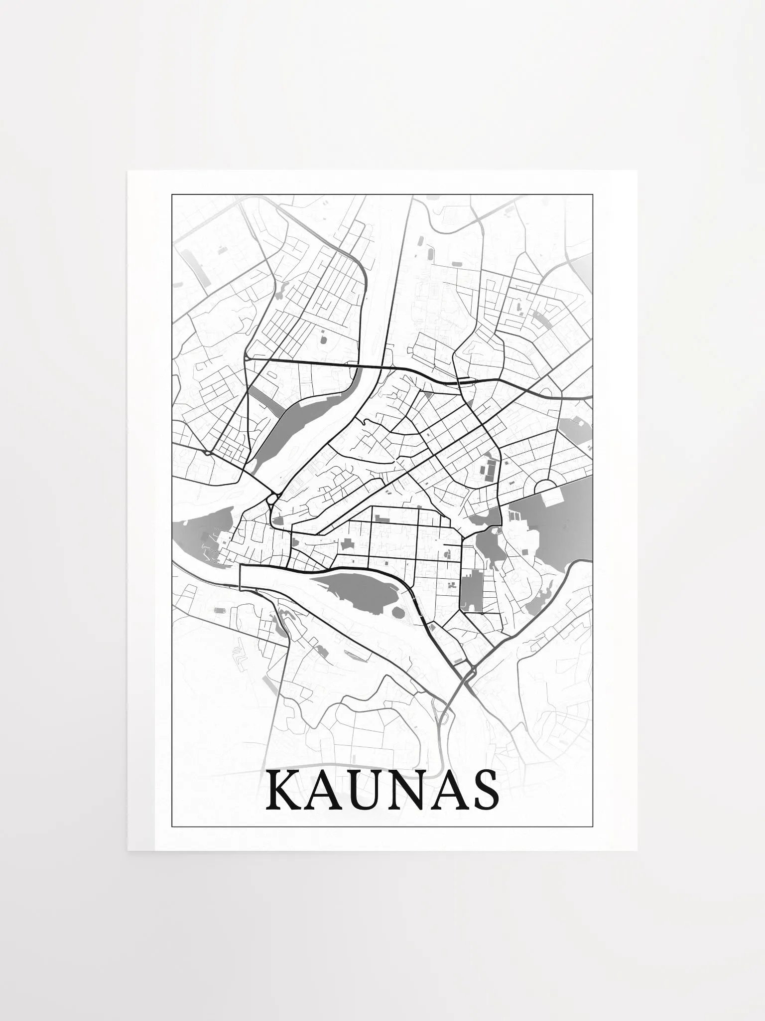 Kaunas, Lithuania, city map print product image (1)