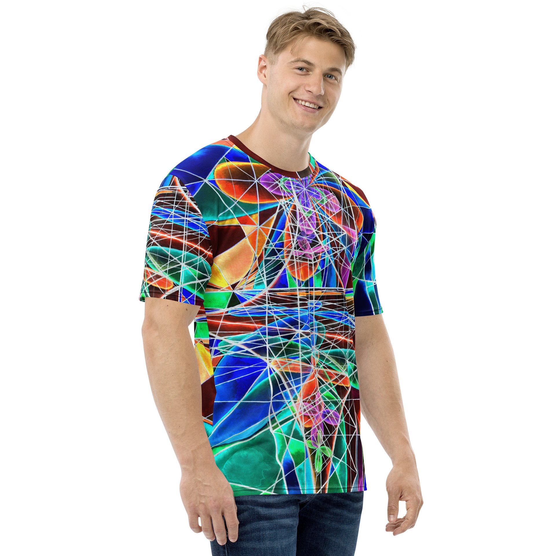 Cathedral of Math - Geometric Negative Art Men's Crew Neck T-Shirt product image (1)