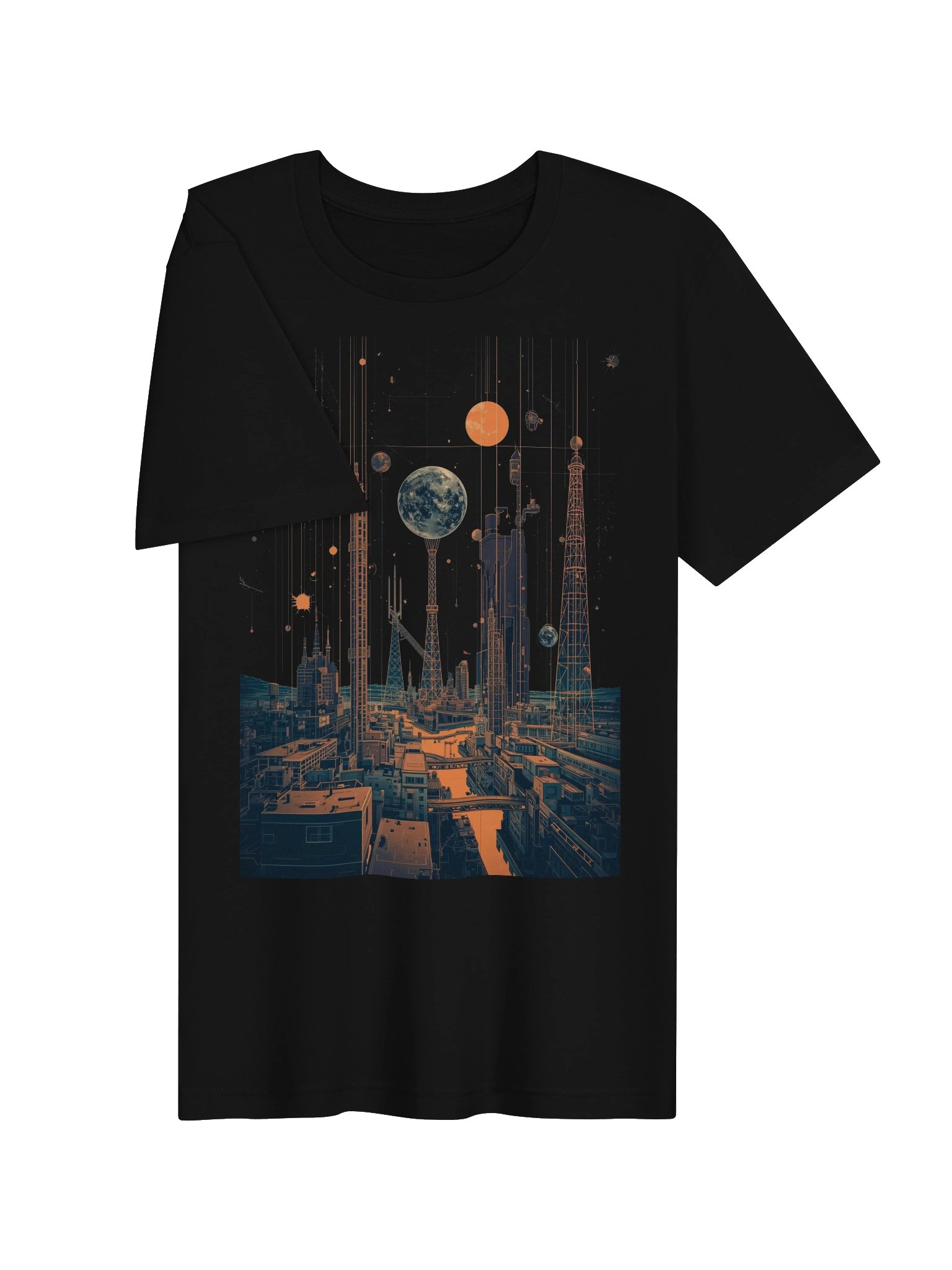 Retro Futuristic Cityscape Lightweight T-Shirt product image (6)