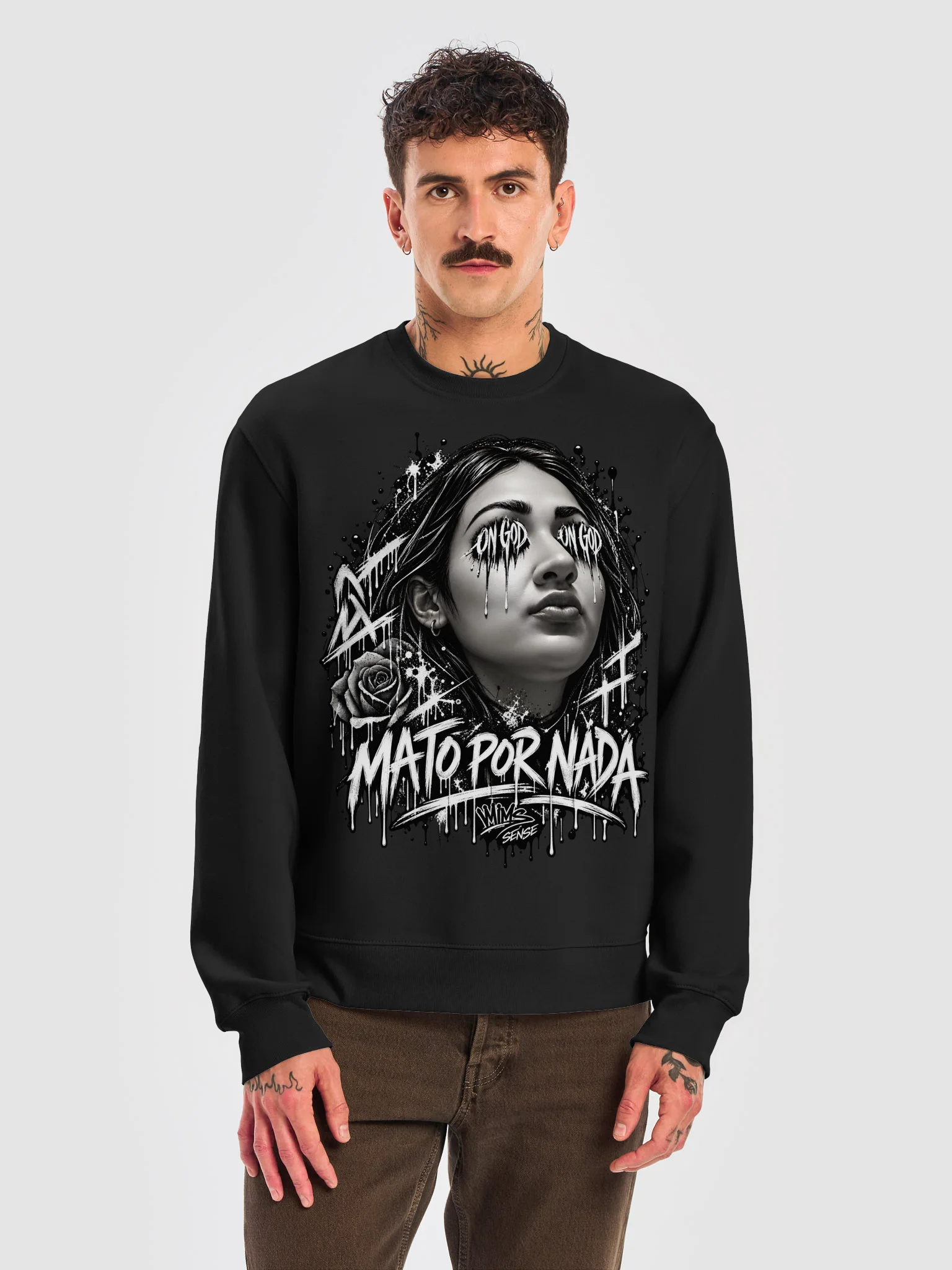 On God Rose Drip Sweatshirt product image (15)