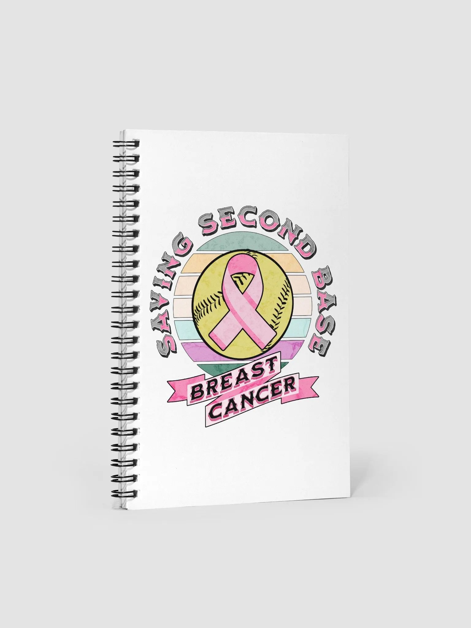 Saving Second Base Breast Cancer Softball Notebook product image (2)