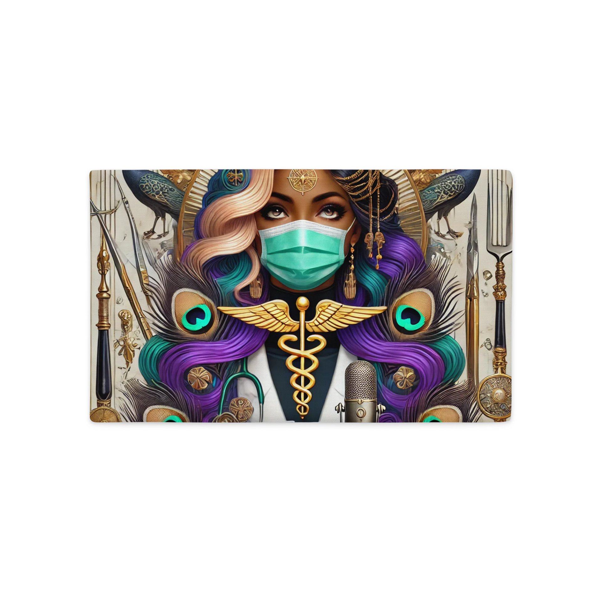 Humanities In Medicine Healing Superstar Surgeon Teal Premium Pillow Case product image (5)
