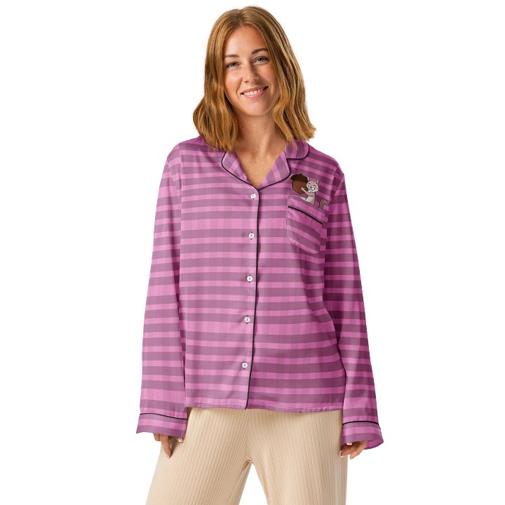 "Cheerful Chipmunk" - Women's Long Sleeve Pajama Top product image (1)