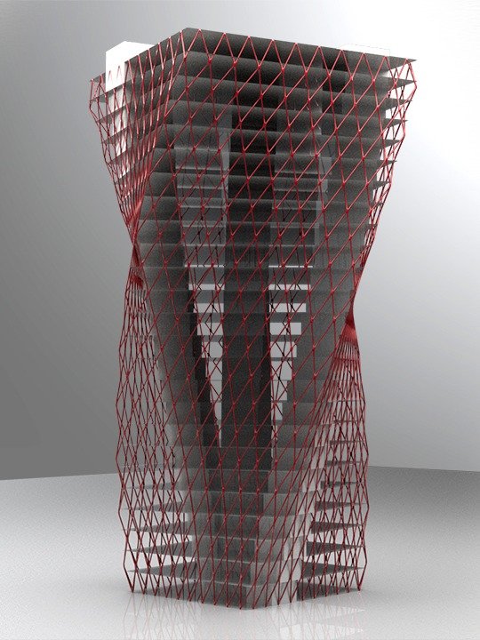 Exoskeleton Parametric Tower Facade Design Grasshopper Rhino Files Download product image (1)