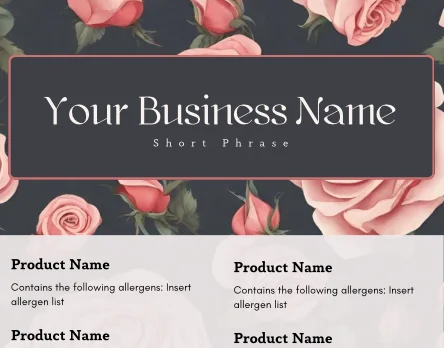Classic Rose Cake Tasting Label Templates product image (1)