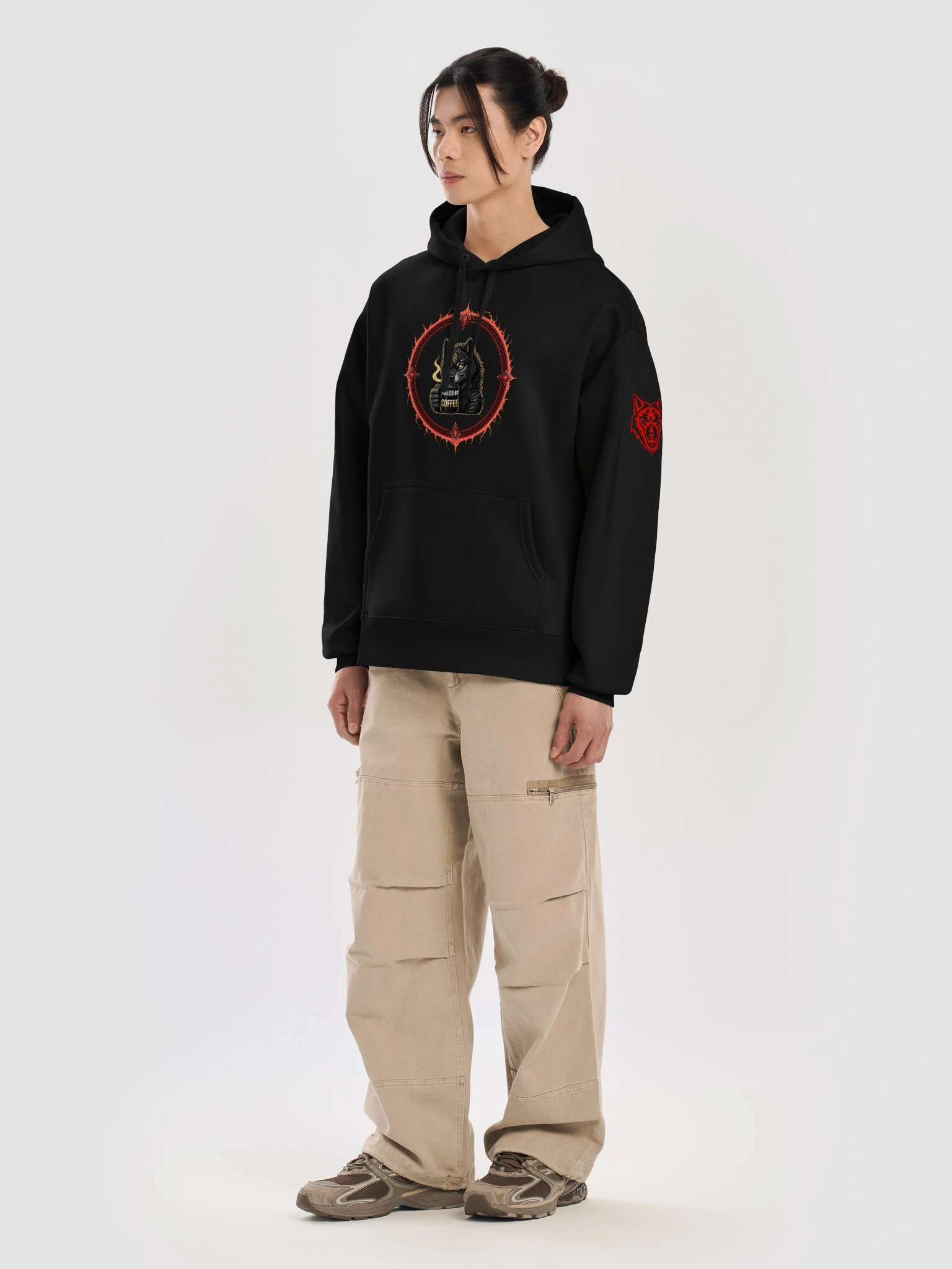 FUELED BY COFFEE Wolf Hoodie product image (34)