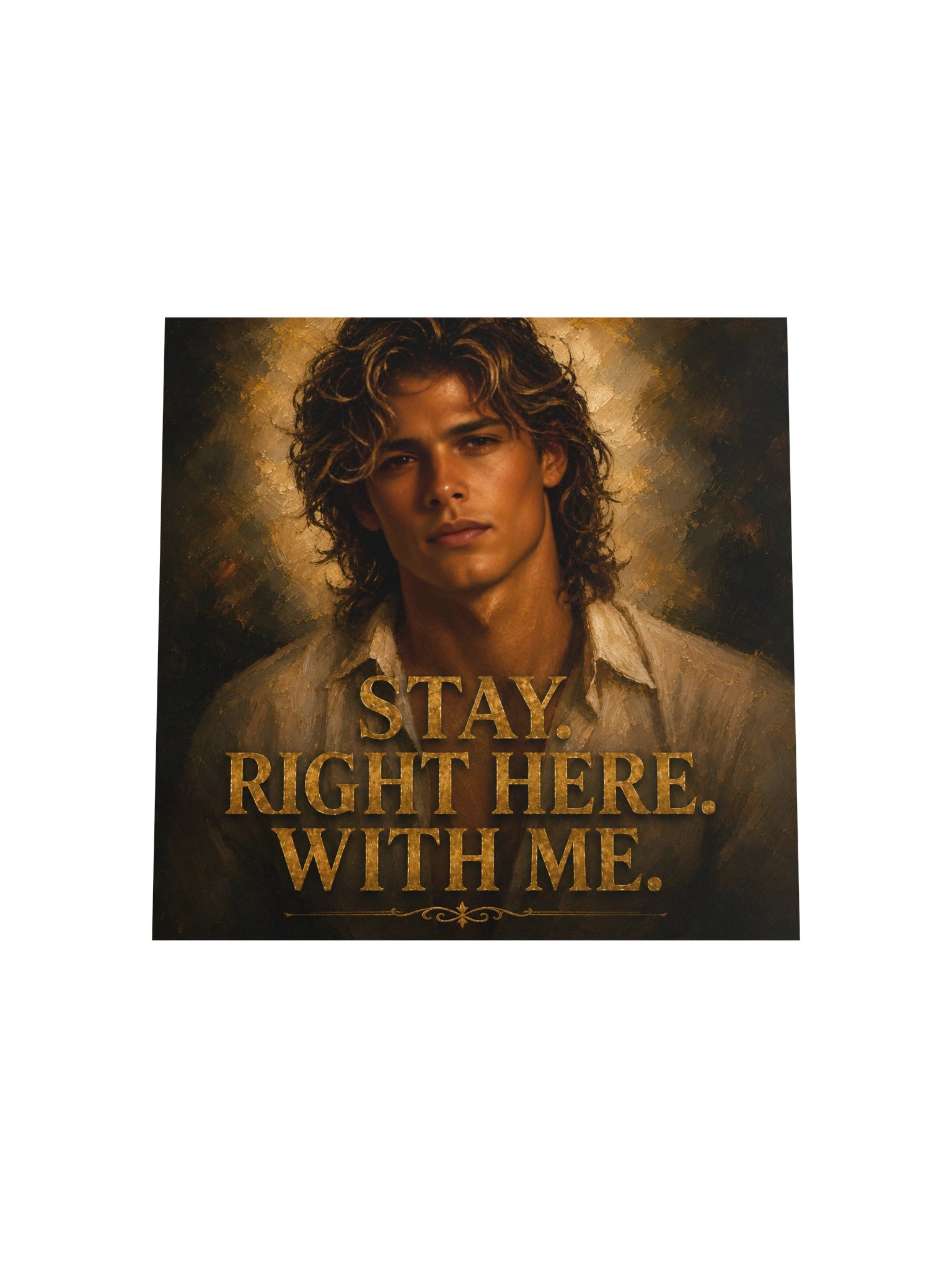 Dark Romance Wall Art, Stay Right Here With Me Poster, Masculine Fantasy Art Print, Romantic Gift product image (5)