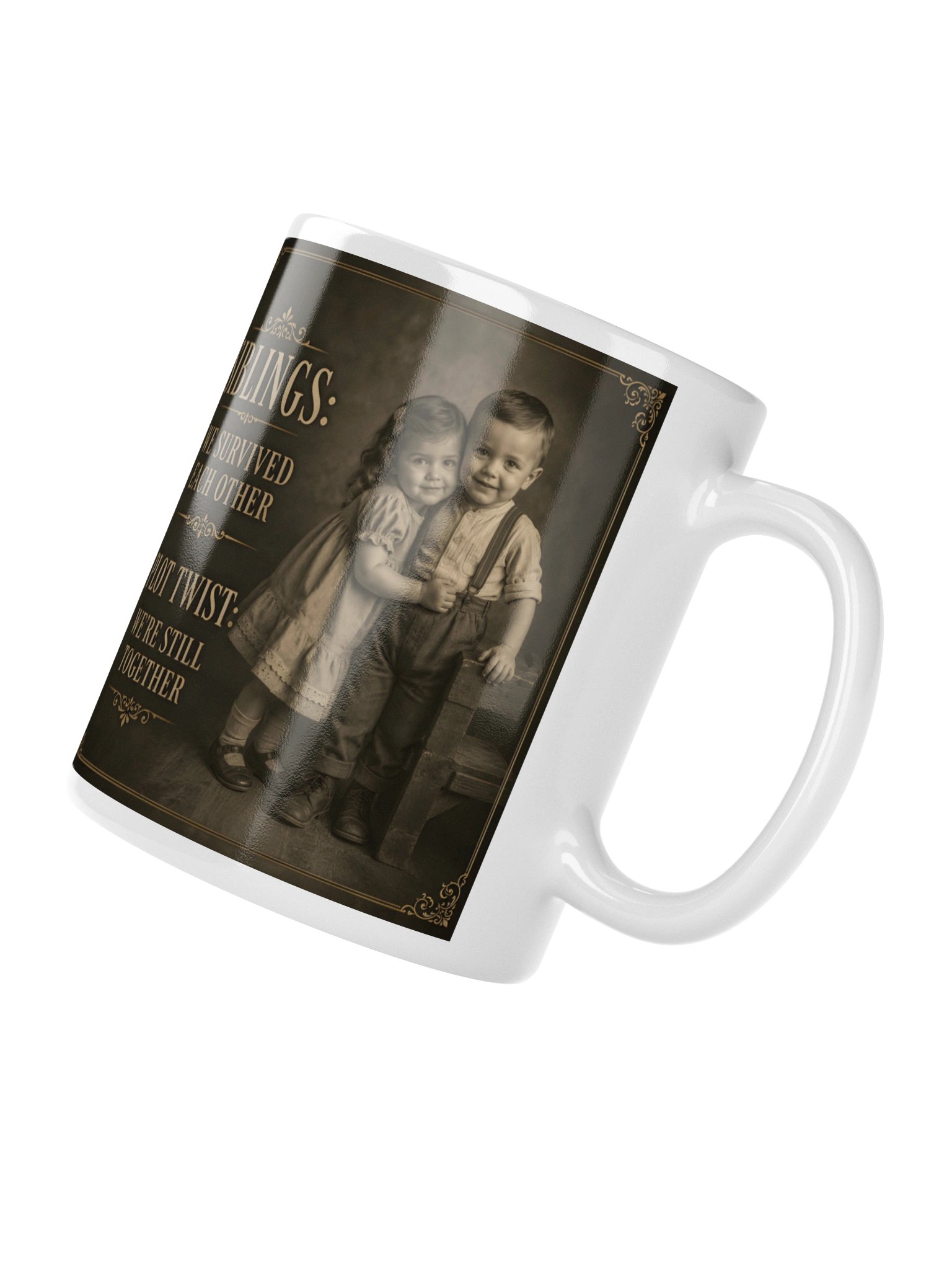 Siblings We Survived Each Other Mug | Plot Twist We're Still Together | Funny Vintage Sibling Gift product image (3)