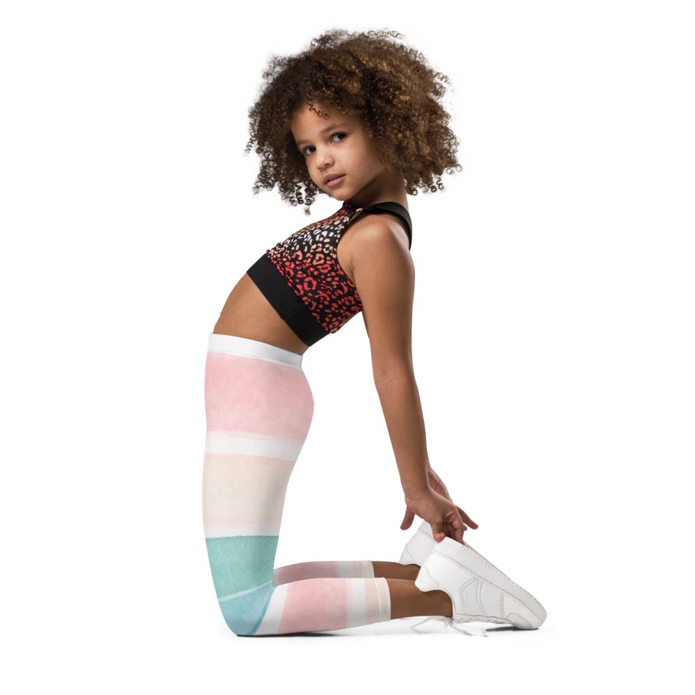 Pastel Striped Printed Kids Leggings product image (1)