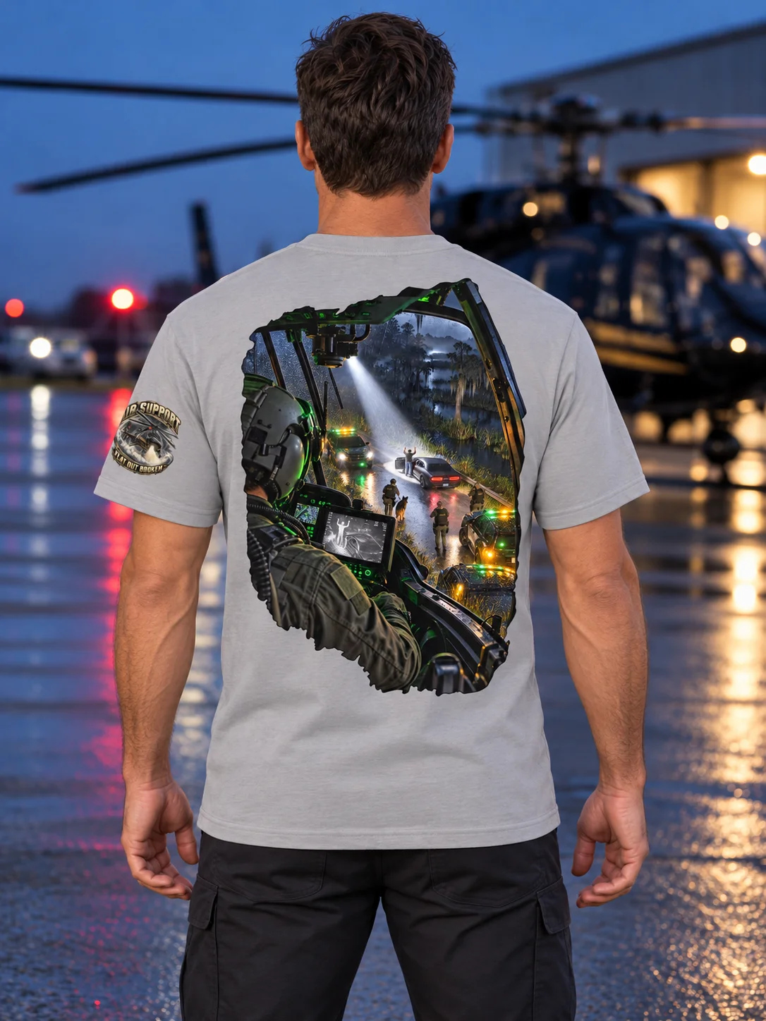 You Can Run. We Can Fly. Air Support T-Shirt | FLAT OUT BROKEN™ product image (110)
