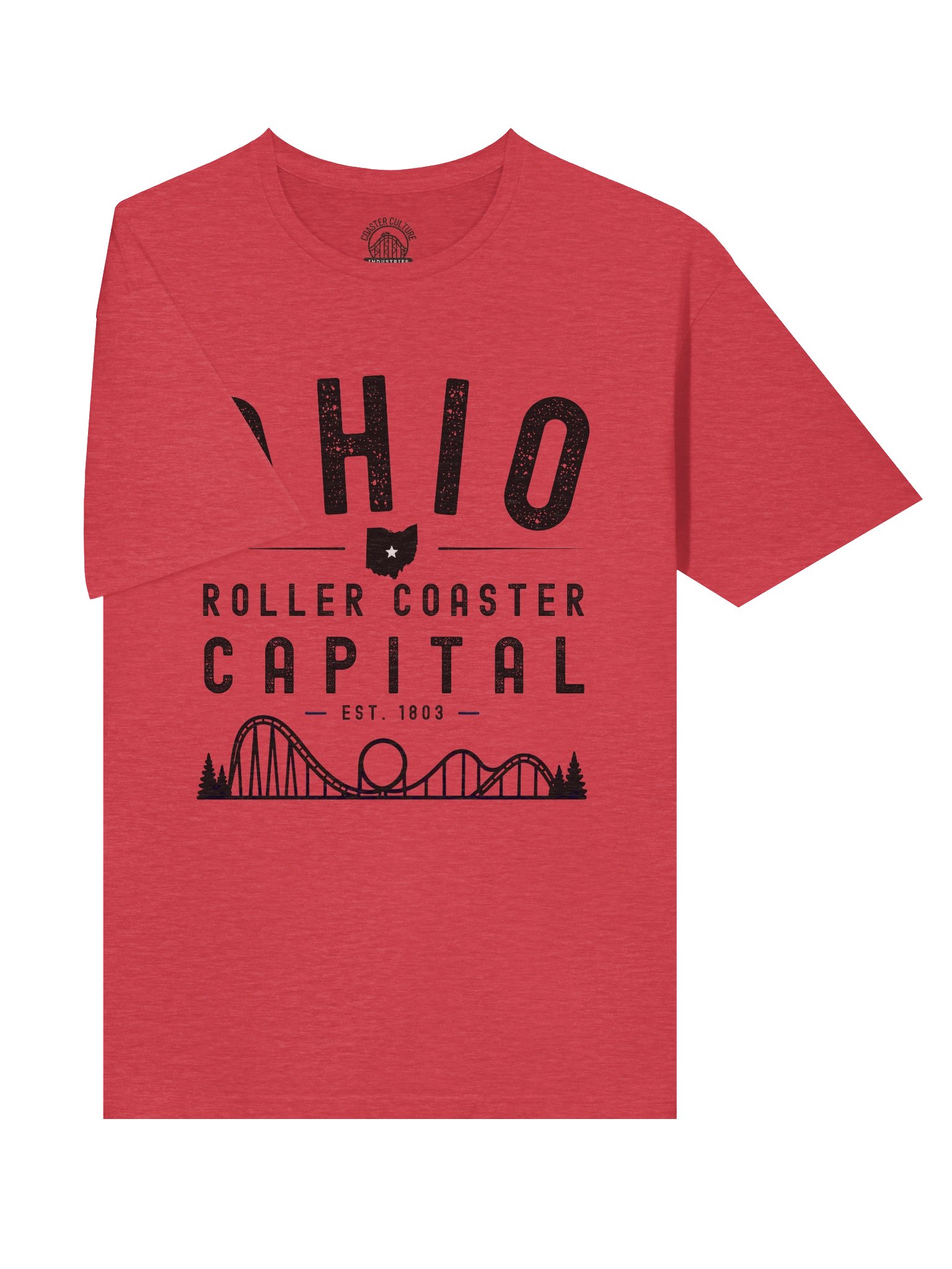 Ohio Roller Coaster Capital Vintage T‑Shirt – Est. 1803 Coaster Culture Tee product image (4)