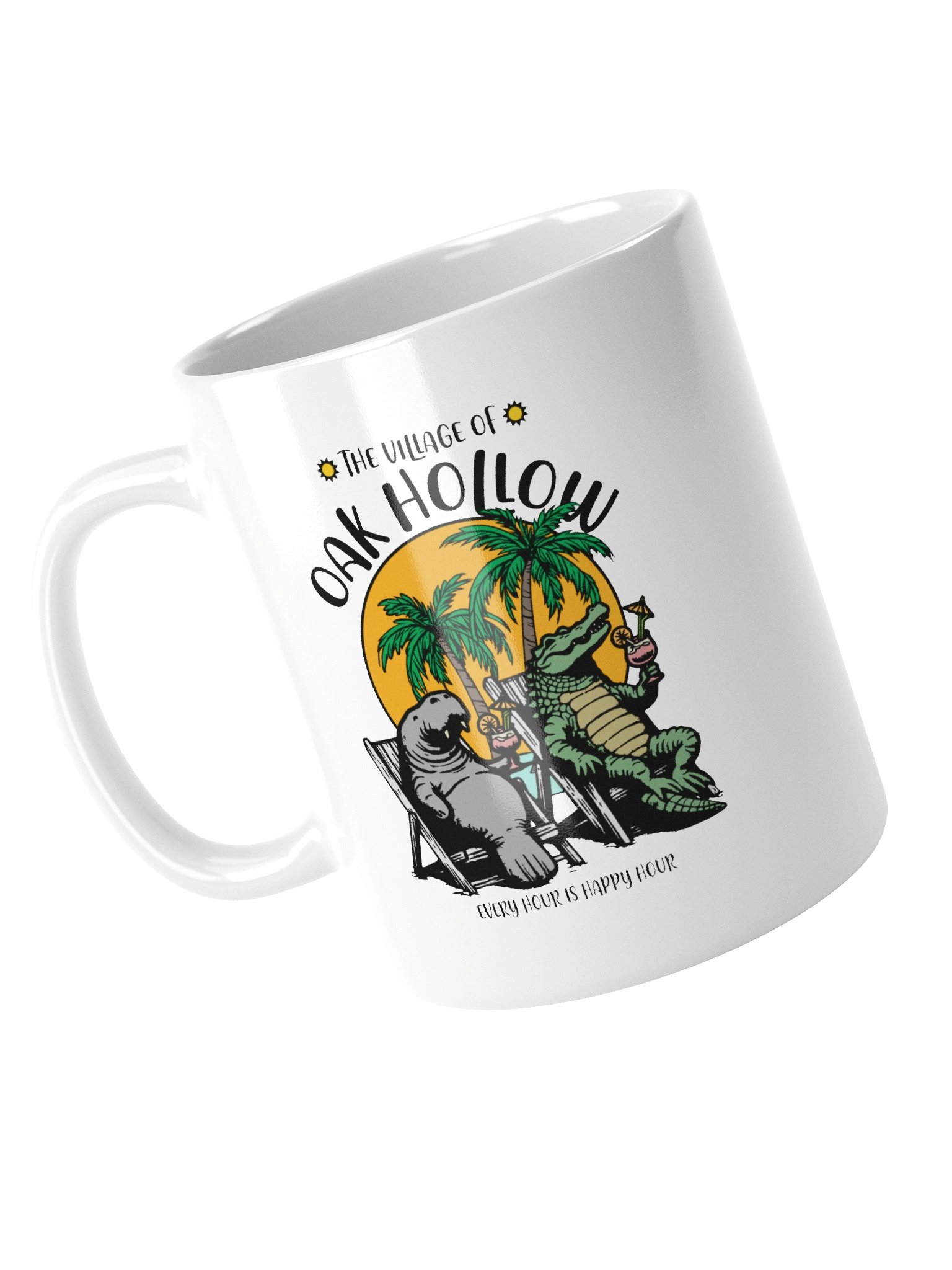 The Village of Oak Hollow TV Florida USA Fun Manatee Alligator Design Coffee Mug product image (10)