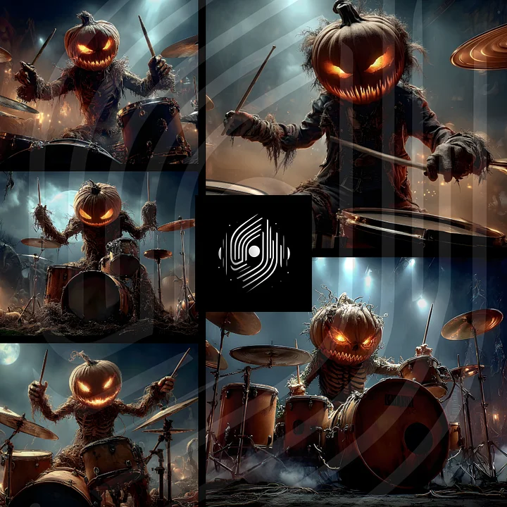 Halloween Pumpkin Musicians – Drummers product image (1)