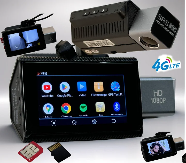 SRS ABSOLUTE 2K 4G Smart Dash Cam | Android| ADAS | 24x7 Remote Audio/Video/GPS Monitor| BT WIFI HotSpot|Motion/G-Sensor| Maps-Apps-PlayStore | MicroSD support| Steering Control |Reverse Parking -Gen2 product image (1)