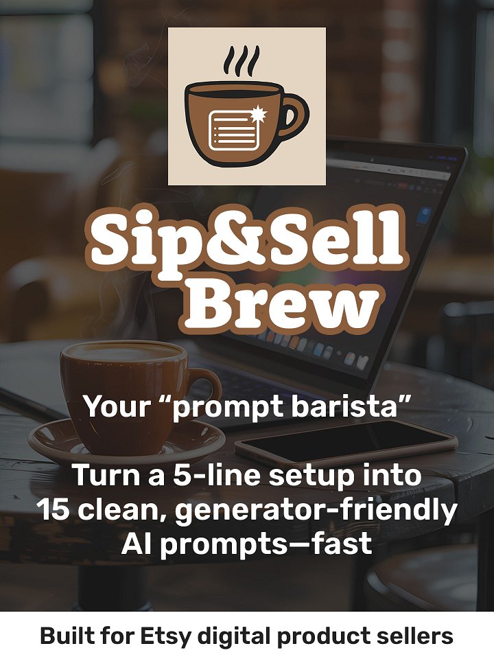 Sip & Sell Brew — Fast Prompt Generator (Custom GPT) product image (1)
