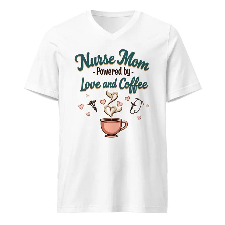 Love & Coffee Nurse Mom V-Neck Tee product image (1)