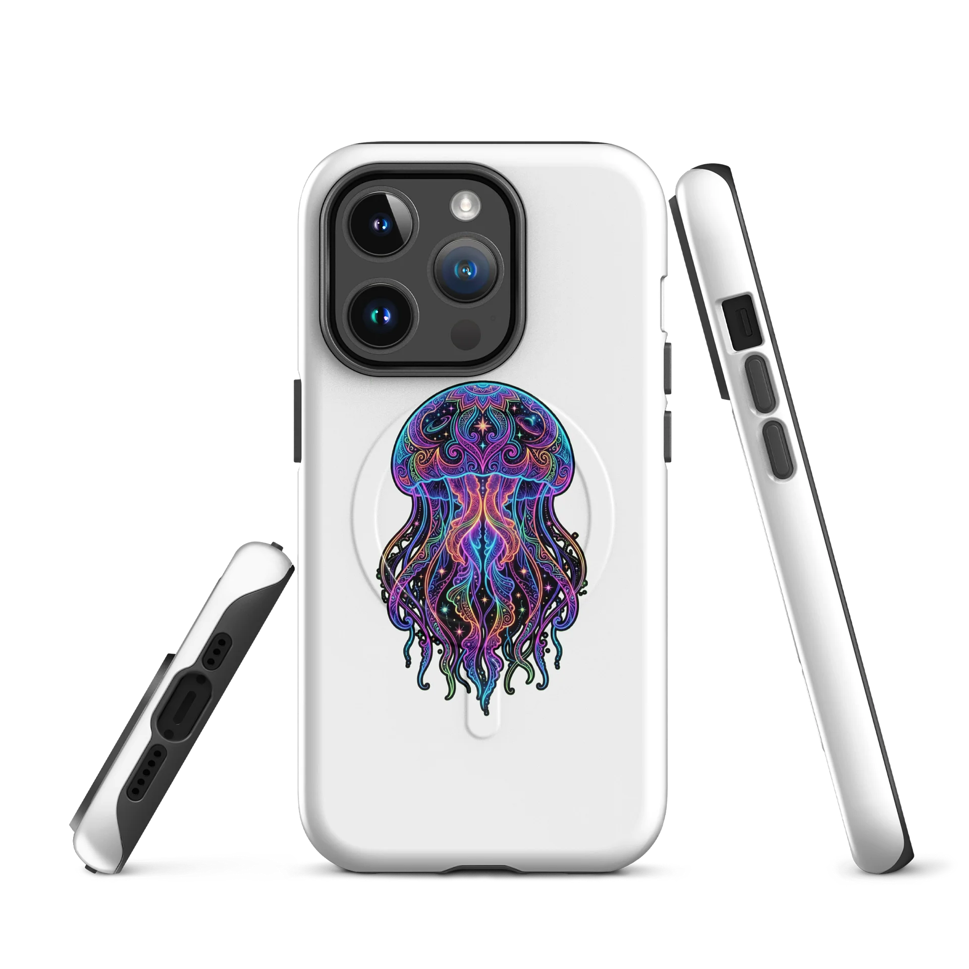 Intricate Neon Jellyfish Phone Case product image (2)