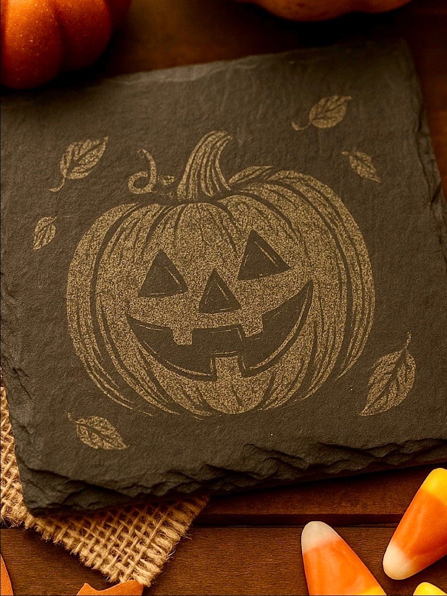 Halloween Engraved Slate Coaster Set - Spooky Fall Decor product image (9)