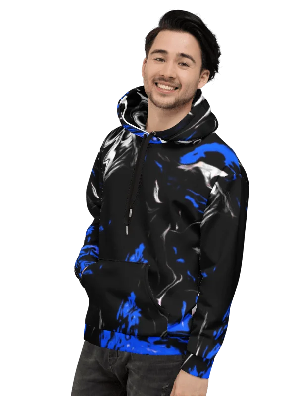 Blue Noir Marble Hoodie product image (6)