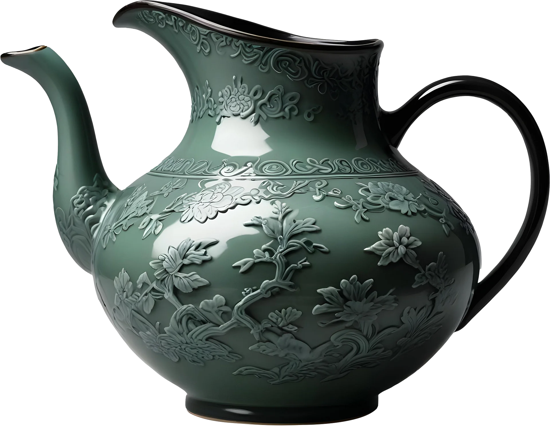 Chinese Art – Celadon Teapot for Refined Design Projects PNG product image (1)