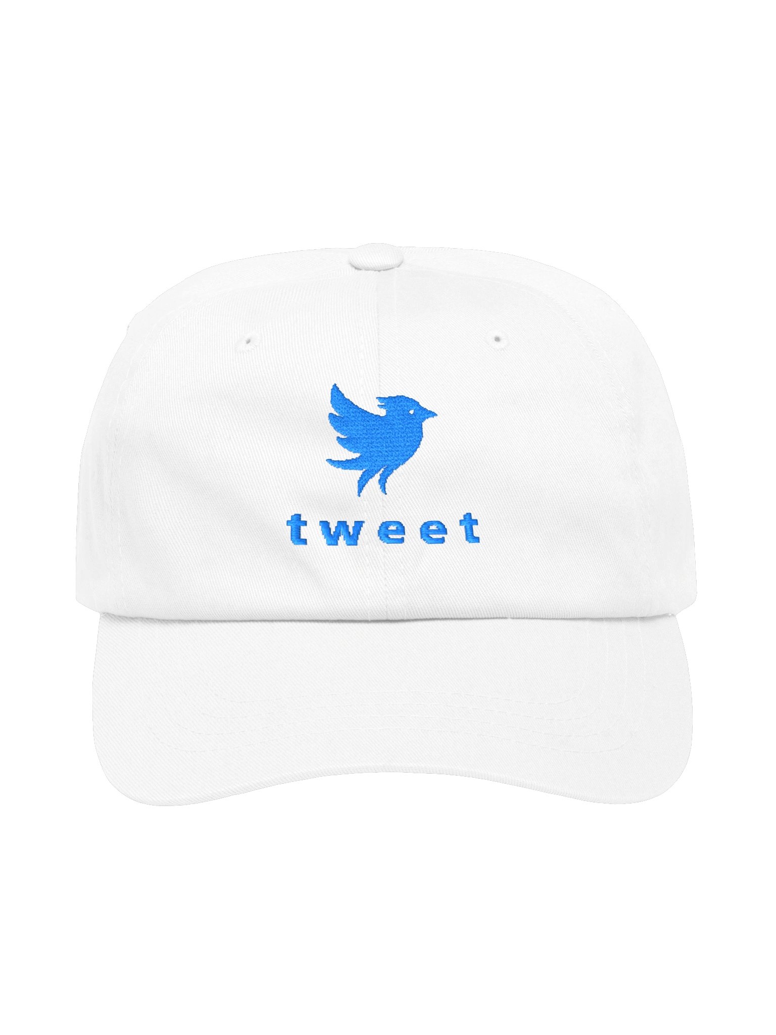 White Hat: Tweet Blue Logo + Name, Embroidered Classic (vertical) product image (1)