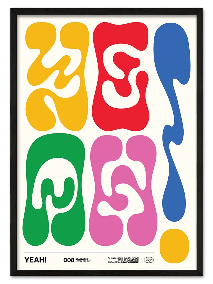 "YEAH!" Typography Framed Poster product image (1)