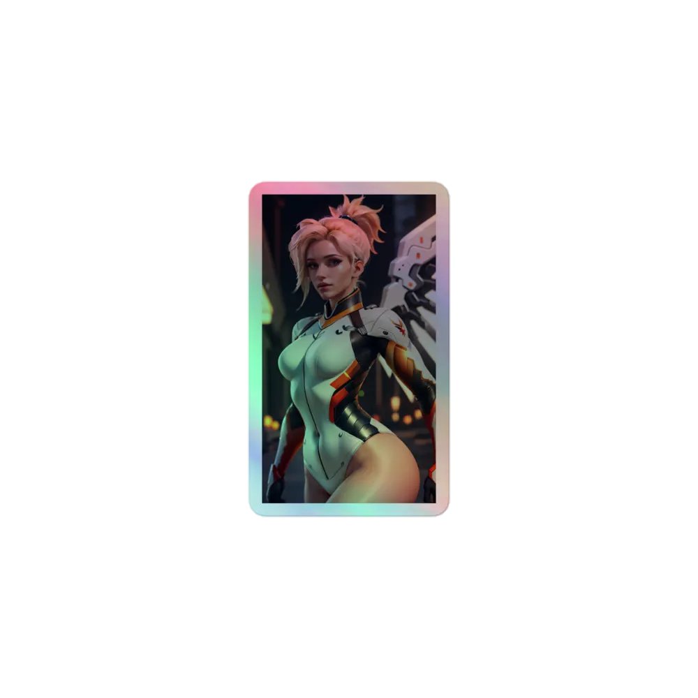 Angel's Embrace: Mercy Inspired Kiss-Cut Holographic Stickers product image (1)