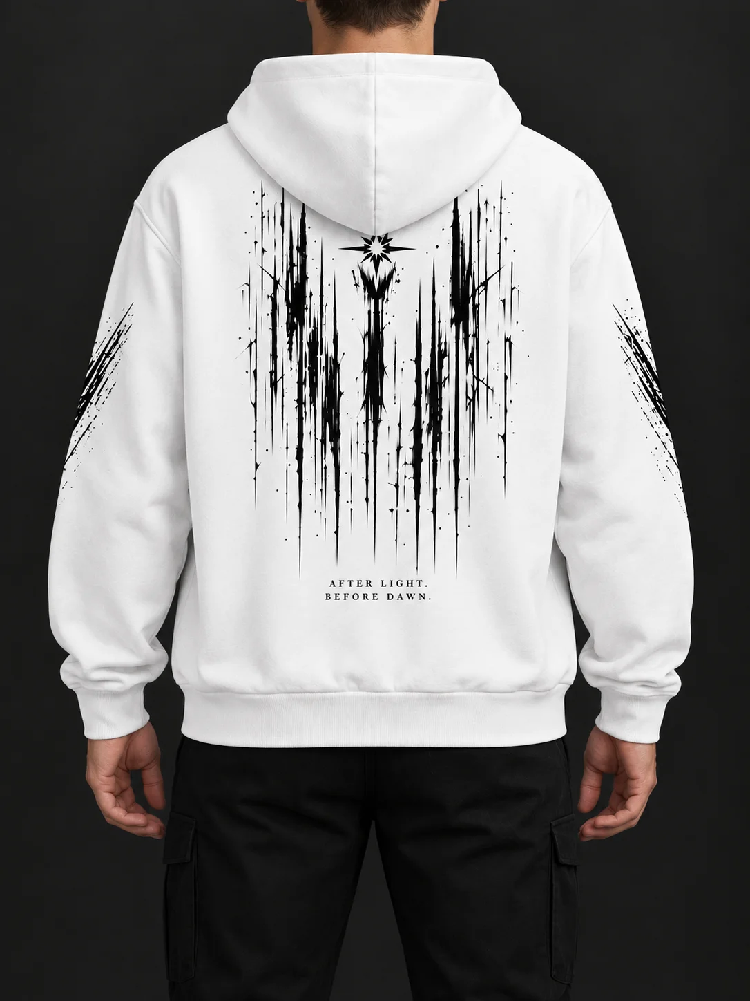 BLAVK NOCTURNE Graphic Hoodie — White product image (1)