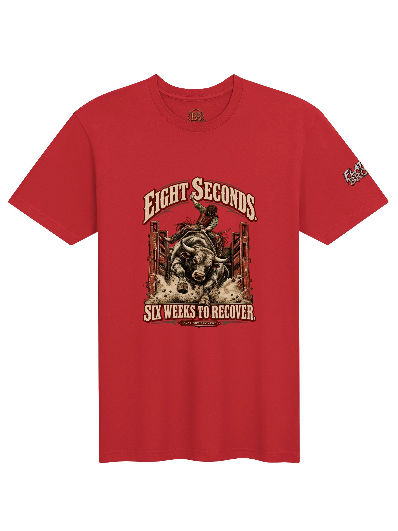 Funny Bull Riding Shirt — Eight Seconds, Six Weeks to Recover™ | Broken Rodeo™ product image (2)