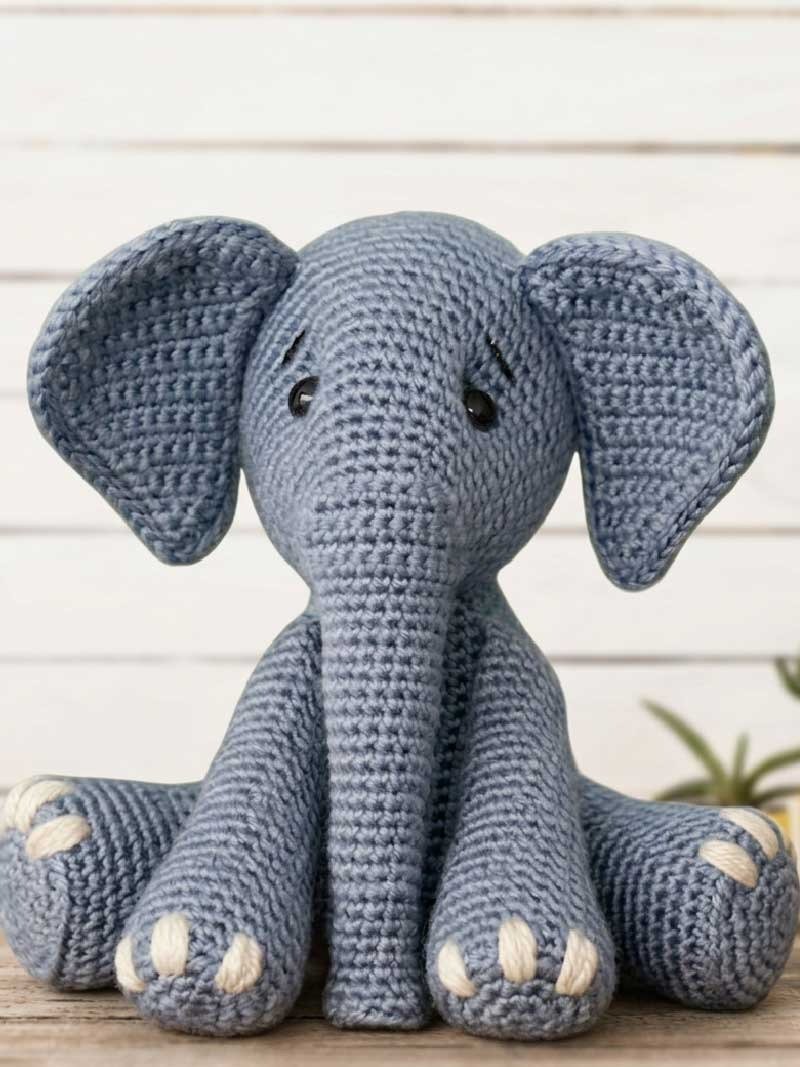Elephant Amigurumi Crochet Pattern PDF - Easy Low Sew Crochet Animal, Baby Elephant Plush Toy, Amigurumi Crochet Pattern Tutorial product image (4)