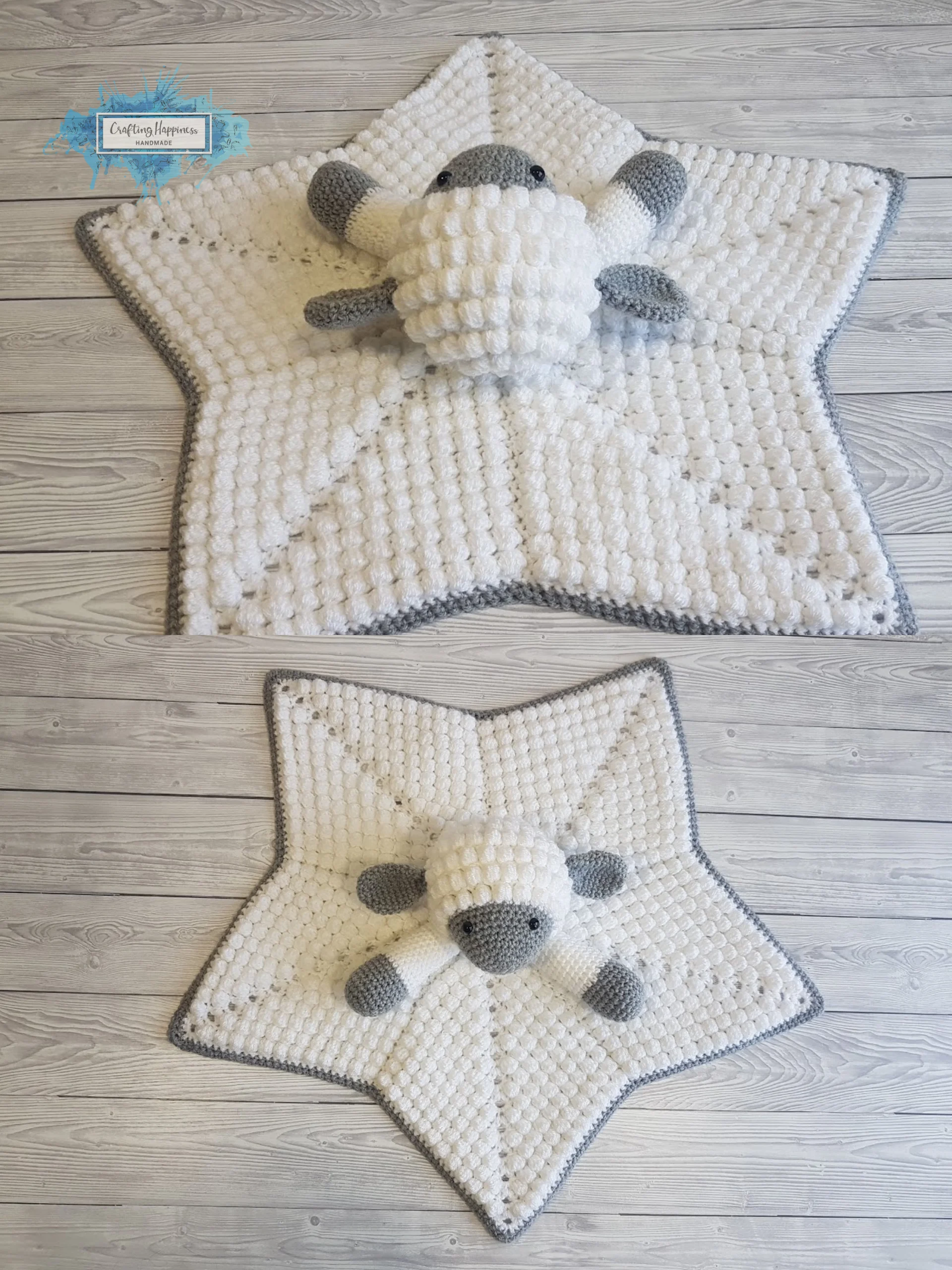 Crochet Lamb Lovey Pattern Baby Comforter Blanket (PDF Pattern) Crafting Happiness product image (4)