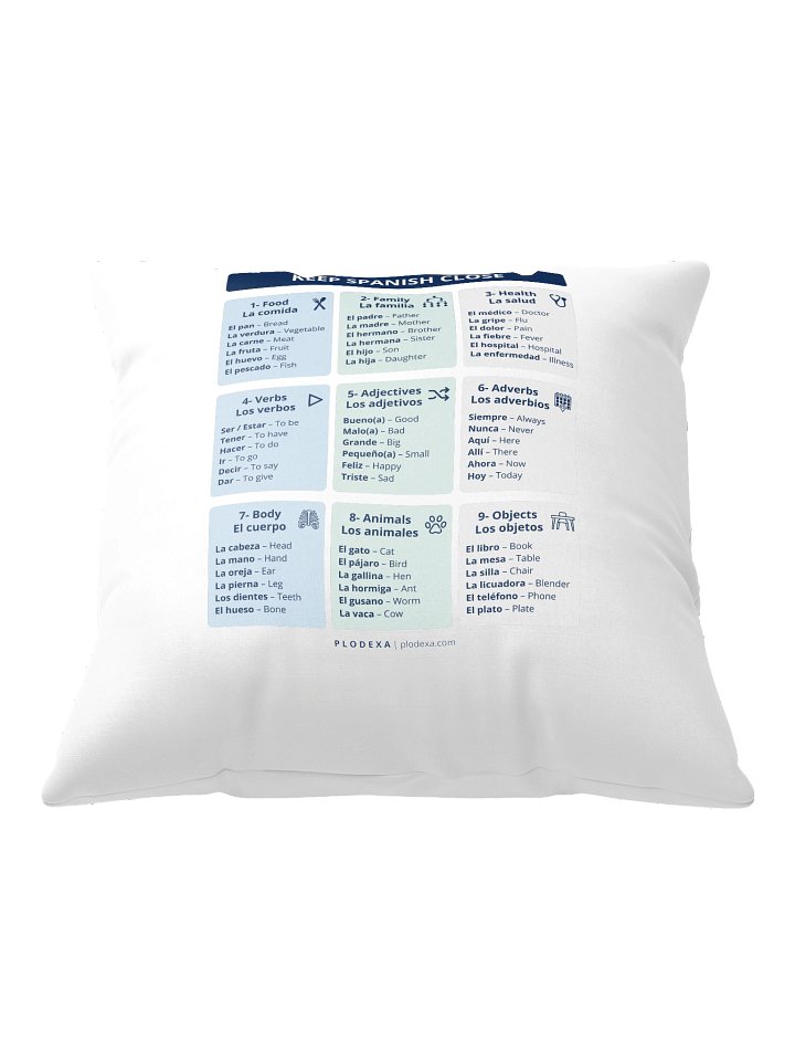 Keep Spanish Close: Over 50 Spanish Words Pillow product image (2)