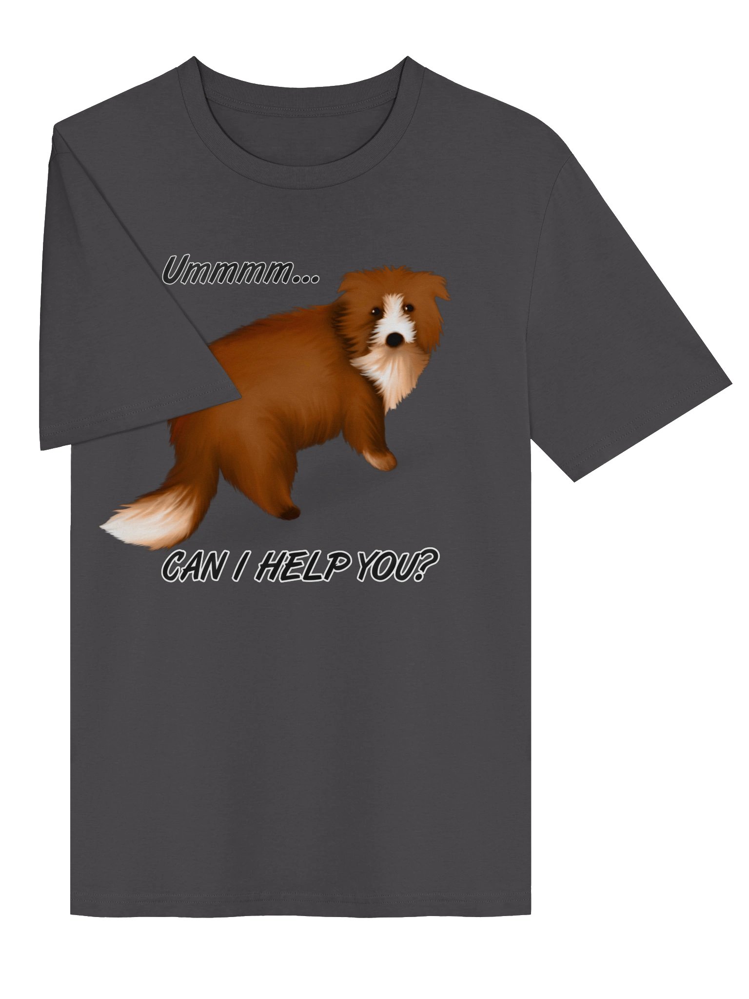 Dog "Ummm... Can I Help You?" T-Shirt. Unisex Stanley/Stella Organic Ribbed Neck T-Shirt product image (2)