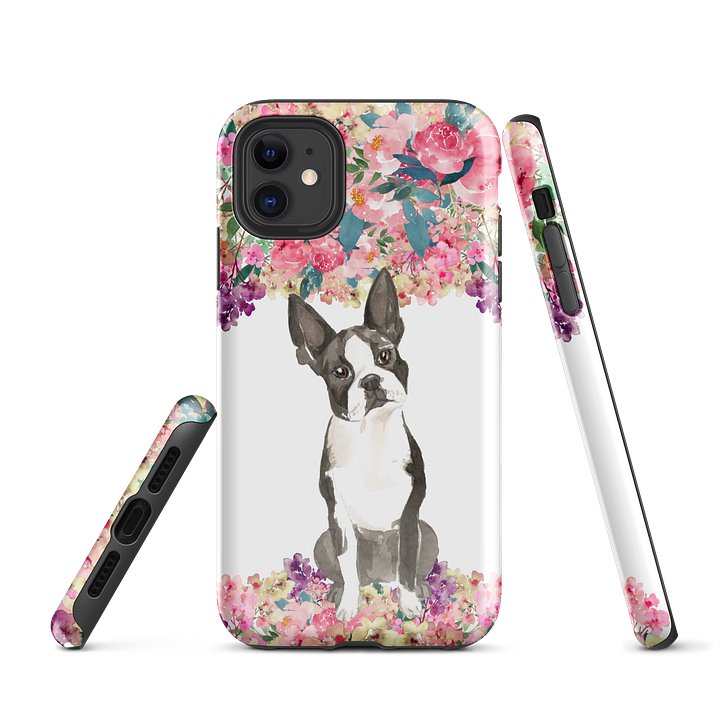 Boston Terrier in Blooms — Tough iPhone® Case product image (1)