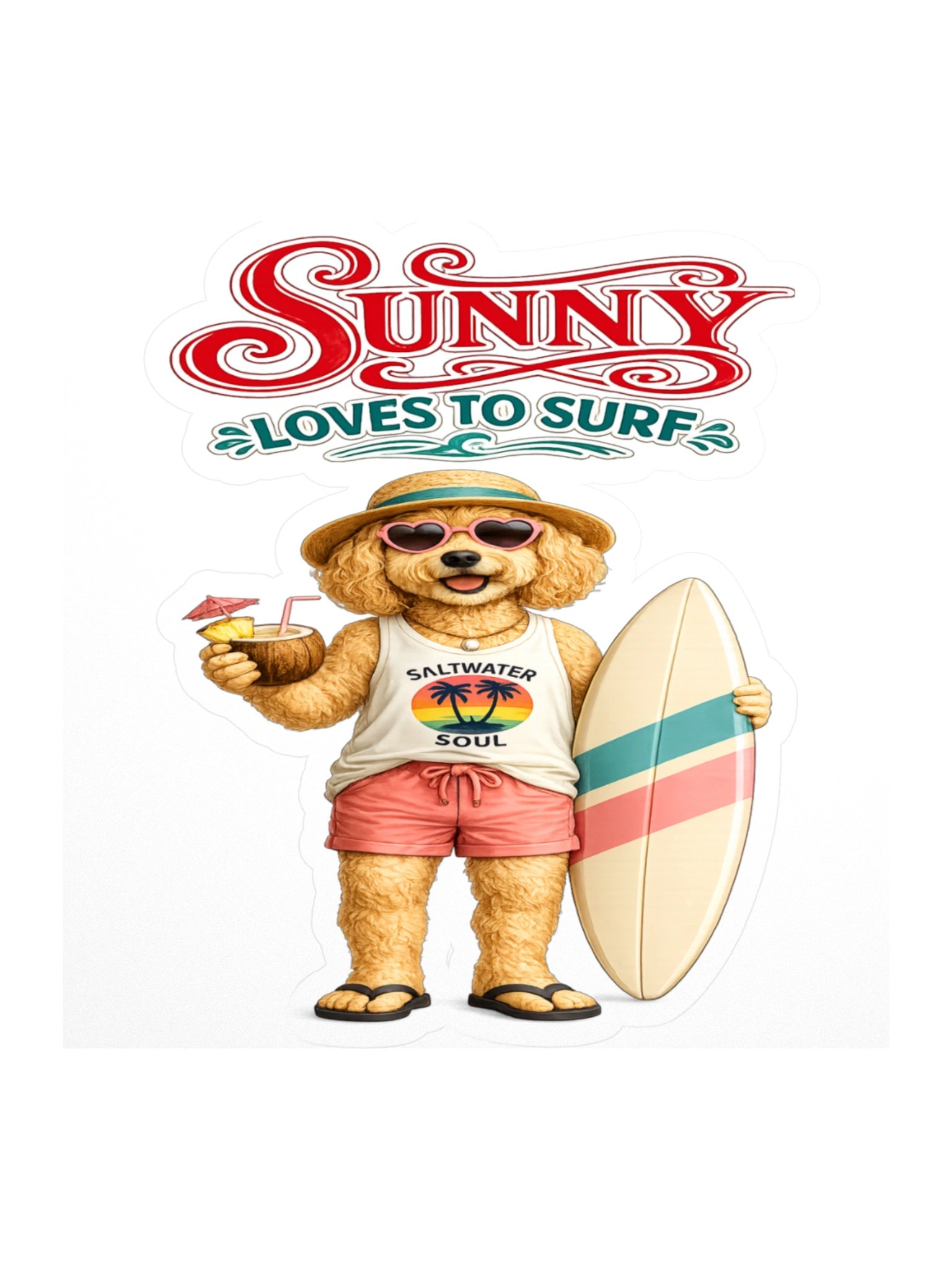 Sunny Loves to Surf Sticker product image (1)