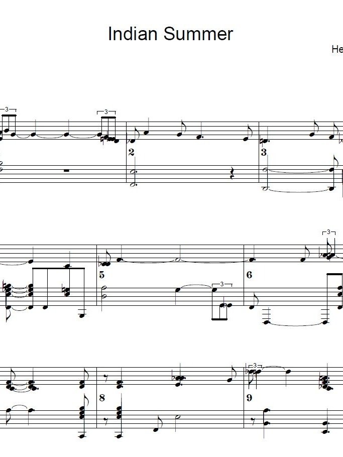 Indian Summer - Piano sheet music product image (1)