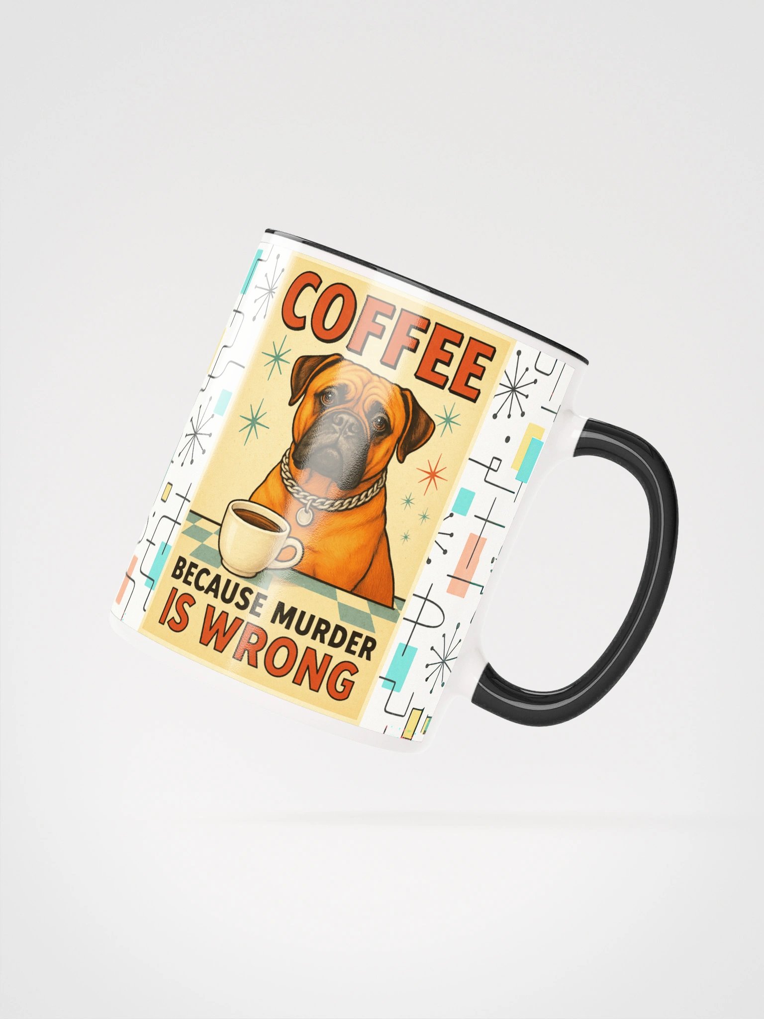 Coffee Because Murder Is Wrong Bullmastiff Mug | Funny Dog Coffee Cup product image (2)