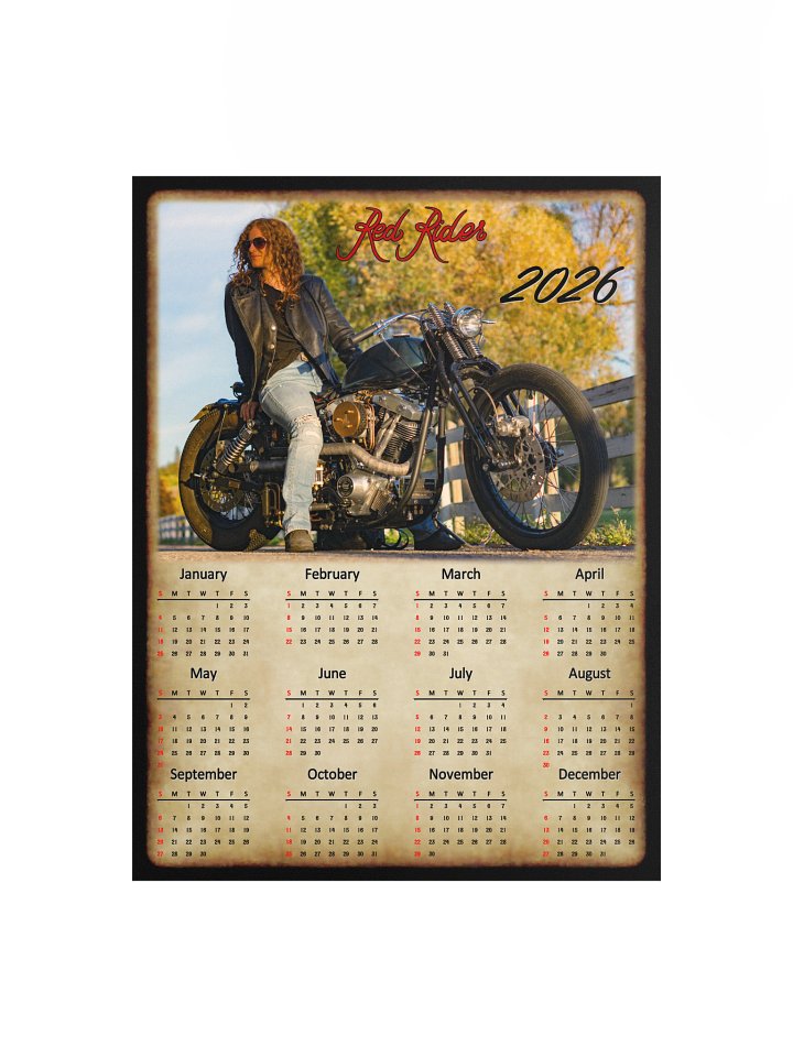 2026 Red Rider Motorcycle Calendar Poster product image (1)