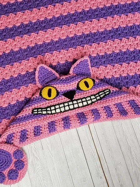 Cheshire Cat Hooded Blanket Crochet Pattern, Adult & Child Sizes (PDF Pattern) product image (9)