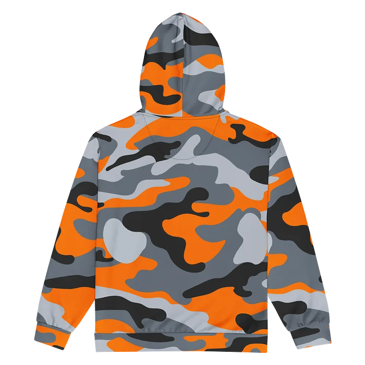 Orange Chrome Camo Hoodie – Bold Y2K Streetwear Zip-Up product image (2)