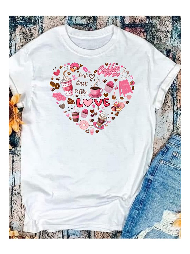 Love and Latte Heart T-Shirt product image (1)